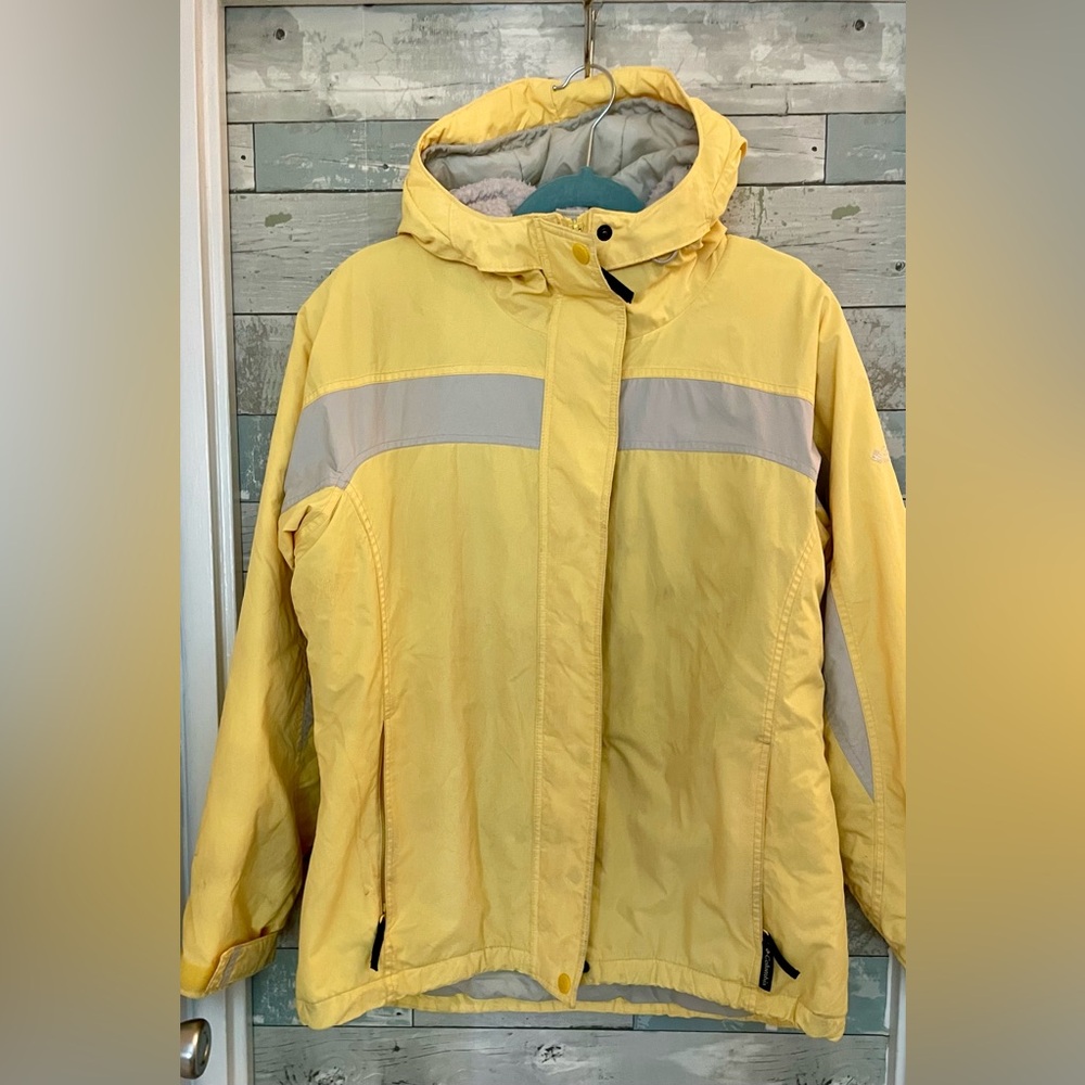 Columbia women's Sherpa-Half Lined Hooded Winter Coat Ski Snow Jacket size L